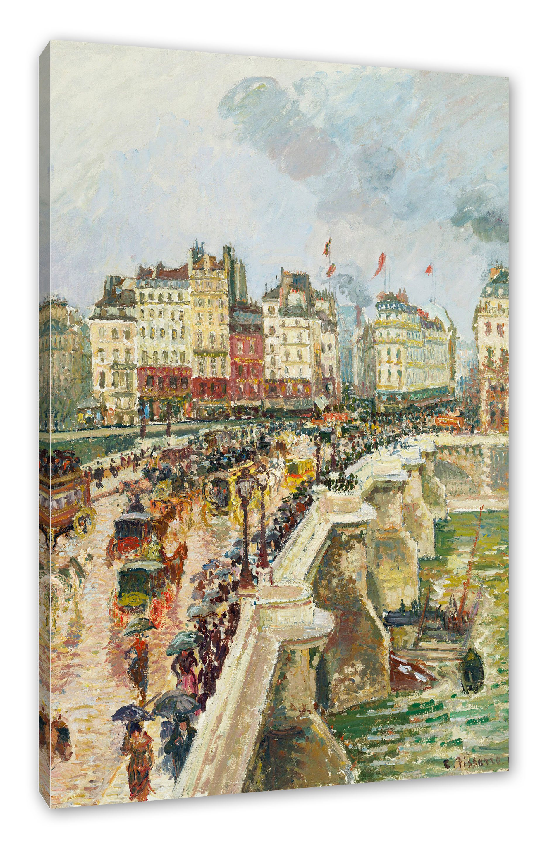Pixxprint Leinwandbild Camille Pissarro - Pont Neuf, Camille Pissarro - Pont Neuf (1 St), Leinwandbild fertig bespannt, inkl. Zackenaufhänger