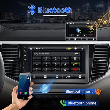 Hikity 7" Dual DIN Touchscreen kompatibel mit Apple Carplay und Android Auto Autoradio (FM Radio, Handy Rückspiegel Link)