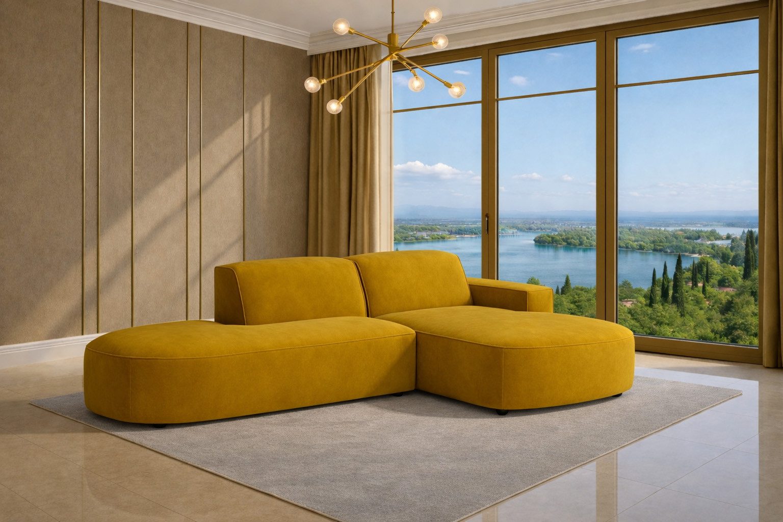 Kaiser Möbel Ecksofa Ecksofa Cursal Atelier – modern, rund und unverwechselbar elegant, Einzelsofa, L-Form, sanfte Rundungen, modernes Design, haustierfreundliche Stoffe