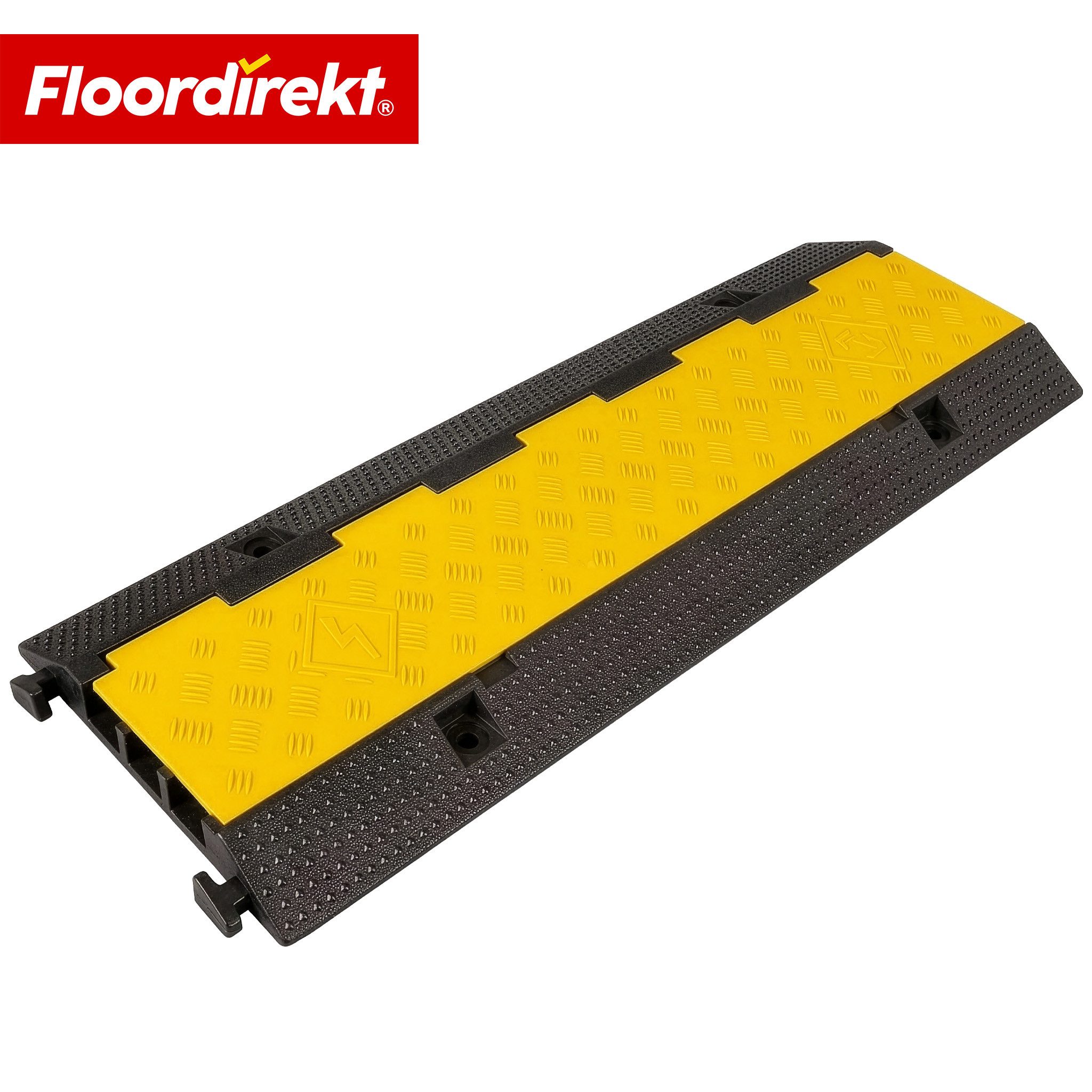 Floordirekt Kabelkanal Kabelbrücke 3 Kanal Vertex Kabelschutzbrücke Kabelrampe Überfahrrampe (100 x 30 x 4,5 cm, 1-St., Belastbarkeit bis zu 10 Tonnen), 3 Kabelkanäle: je 32 x 32 mm für Kabel, Leitungen, Schläuche und Rohre
