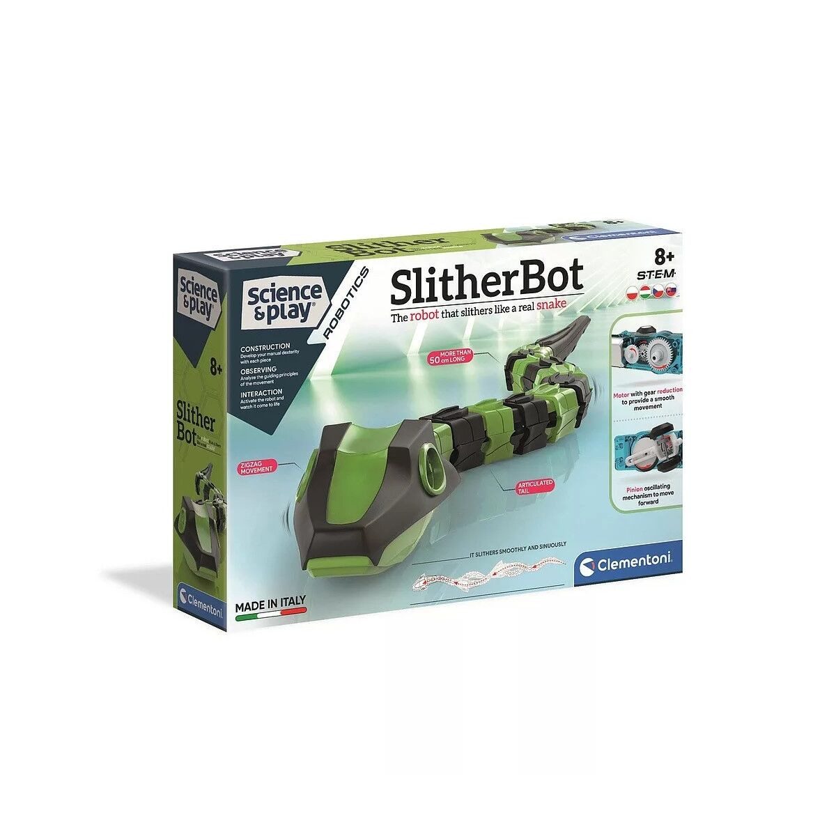 Clementoni® Lernspielzeug Tiere Slither Bot Schlangen-Baukasten Clementoni