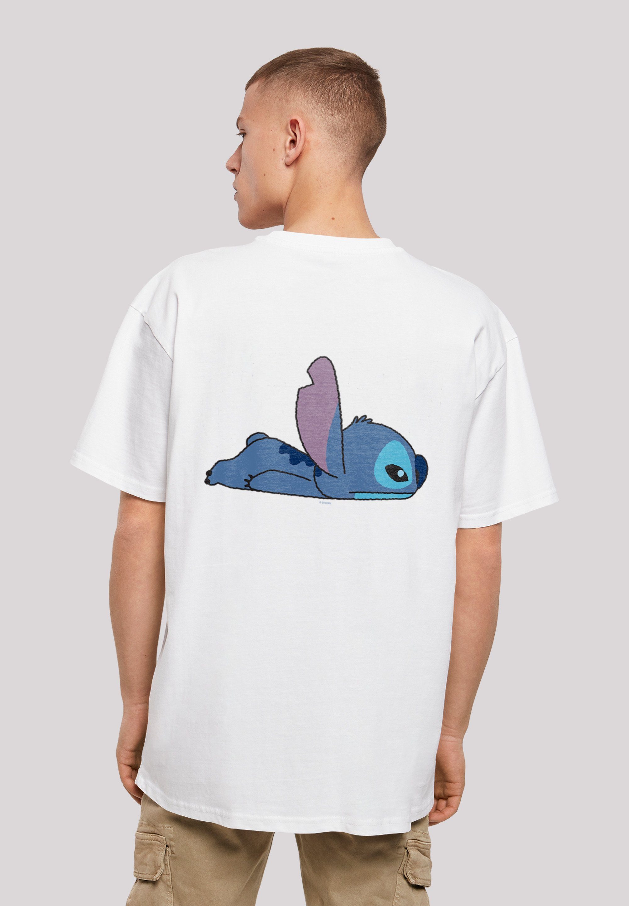 And Backside Print Print Stitch weiß Lilo Disney Breast Stitch T-Shirt F4NT4STIC
