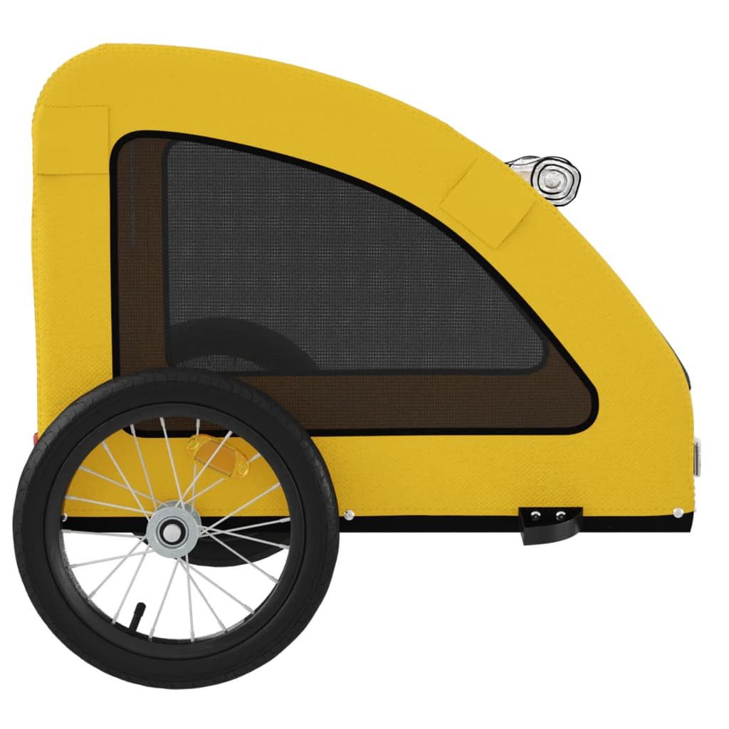 vidaXL bicycle dog trailer, 45 kg capacity, bicycle trailer transport boxes, yellow, Oxford fabric and iron