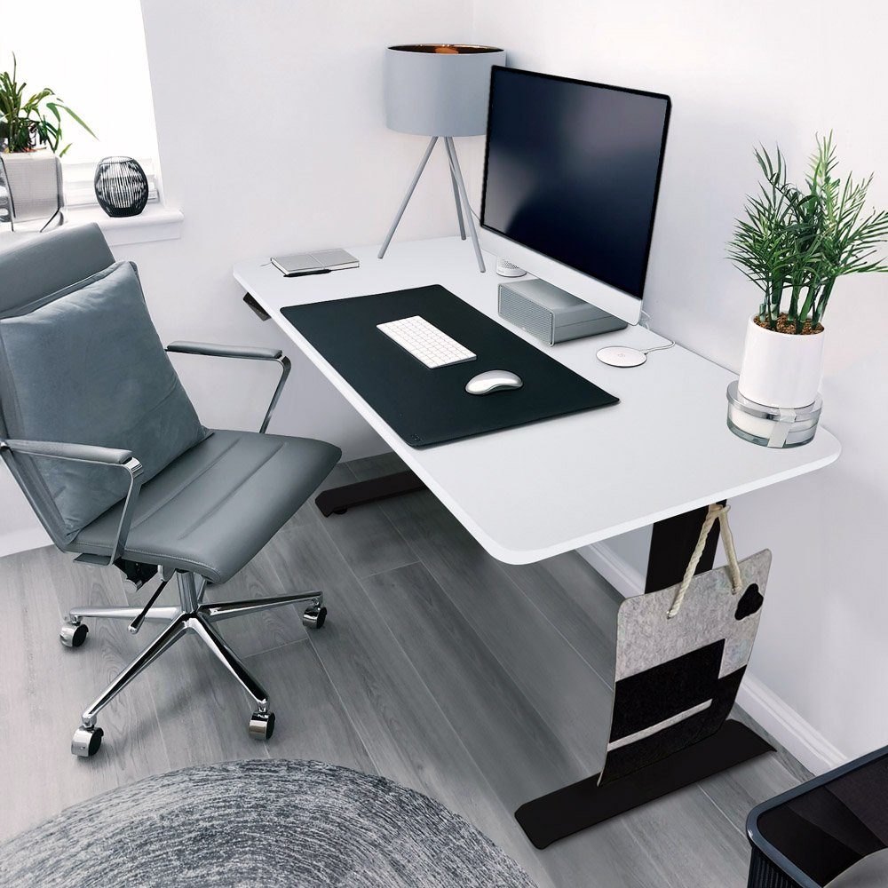 HOME DELUXE Schreibtisch Höhenverstellbarer Schreibtisch elektrisch LUMINA - 120 x 60 cm (2-St), Mit Memory Steuerung, USB-Buchse & Touchscreen I Stehschreibtisch Weiß