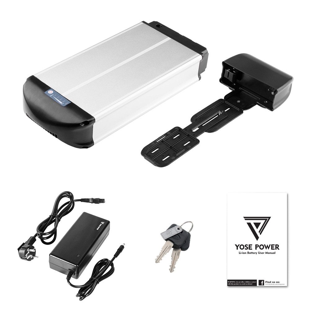 YOSE POWER E-Bike Batterie 36V Li-ion Akku Gepäckträgerbatterie PhylionXH370-10J E-Bike Akku 13000 mAh