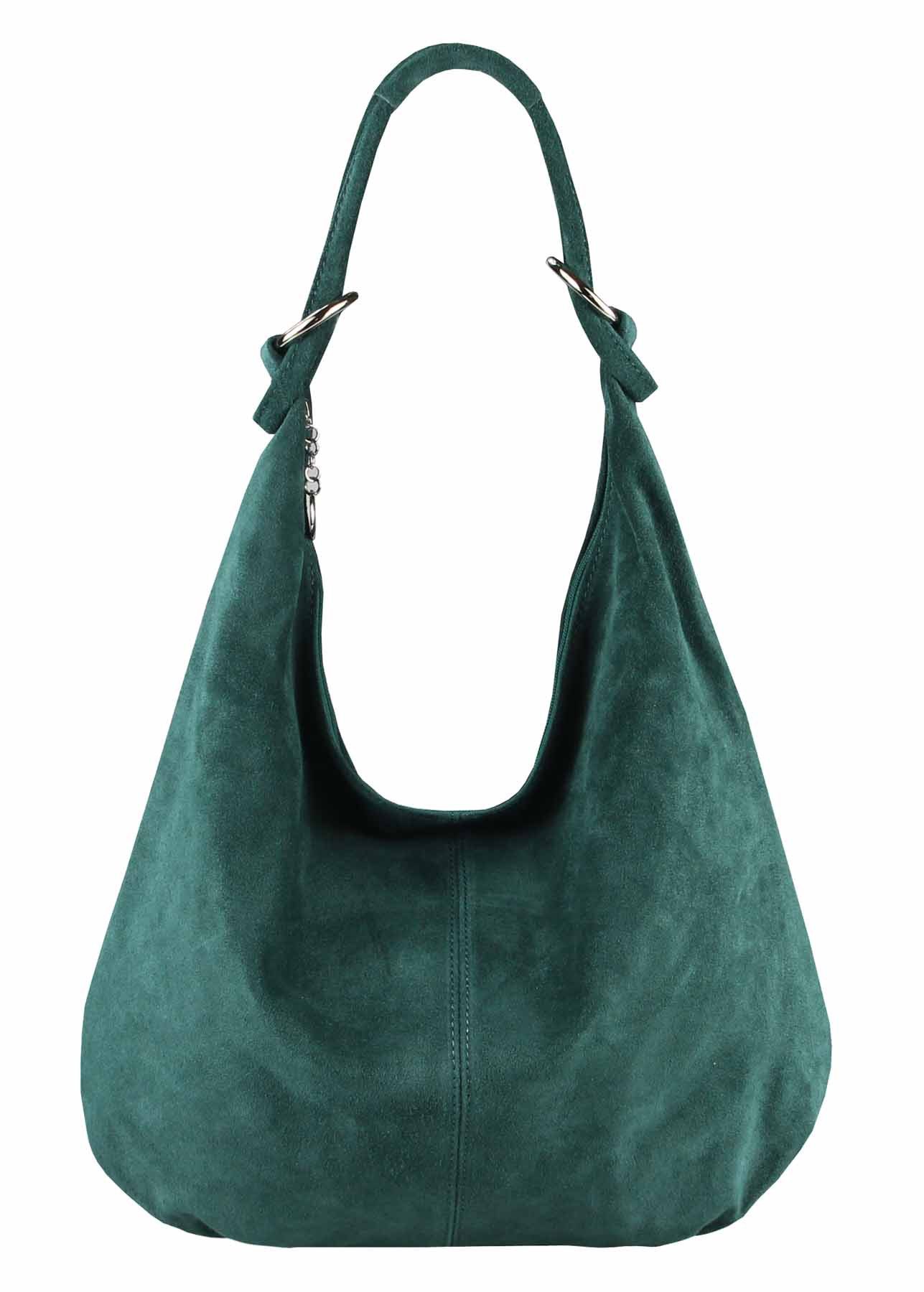 Schultertasche Made in Italy Damen Leder Tasche Shopper Umhängetasche Hobo Beutel Bag