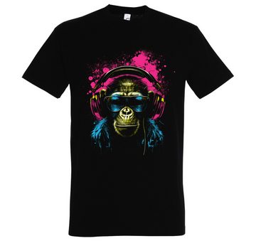 Youth Designz Print-Shirt Affe mit Headset Herren T-Shirt mit lustigen Motiv