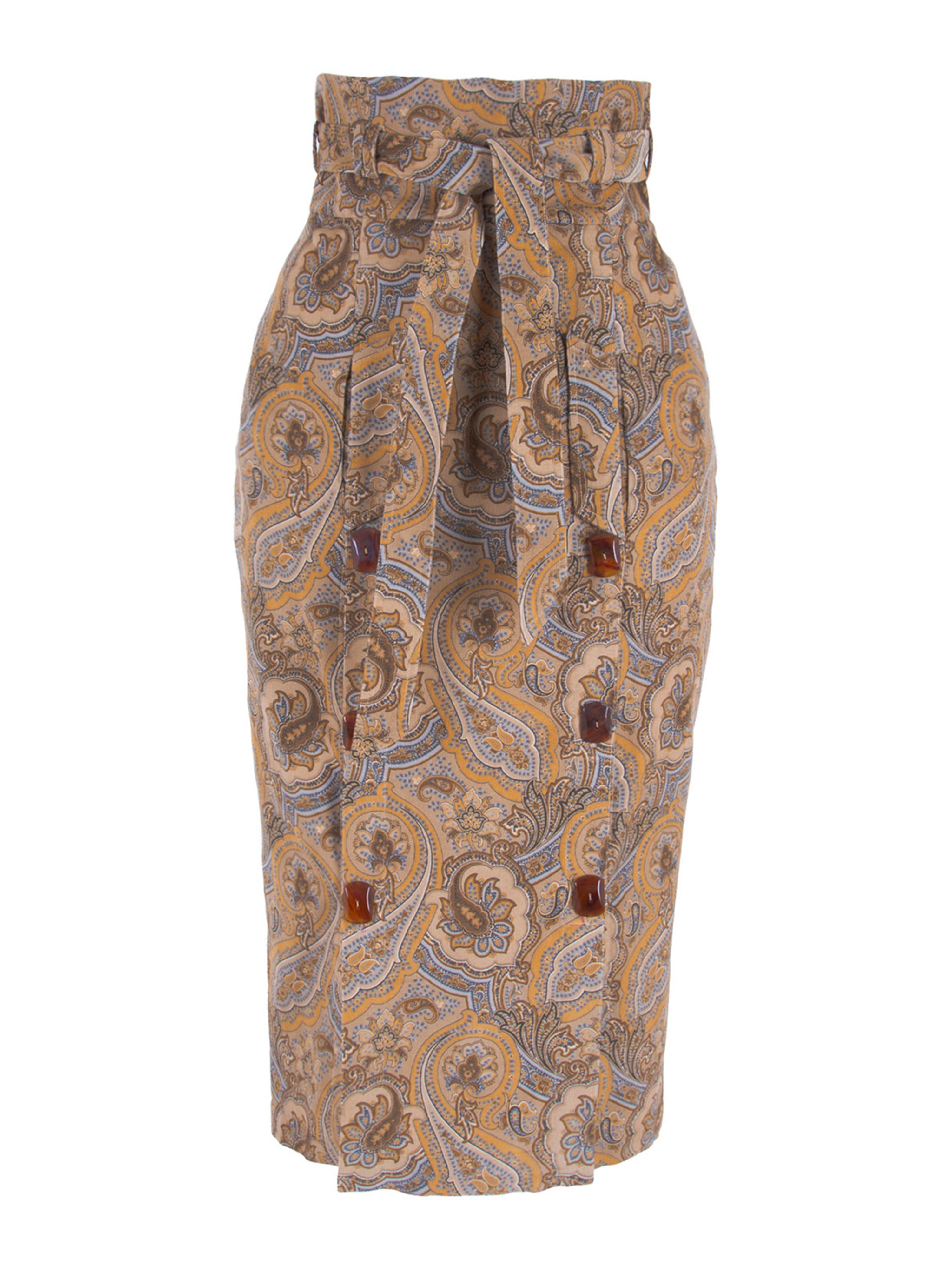 RUA & RUA Bleistiftrock Rock mit Paisley Print aus Feincord Baumwolle