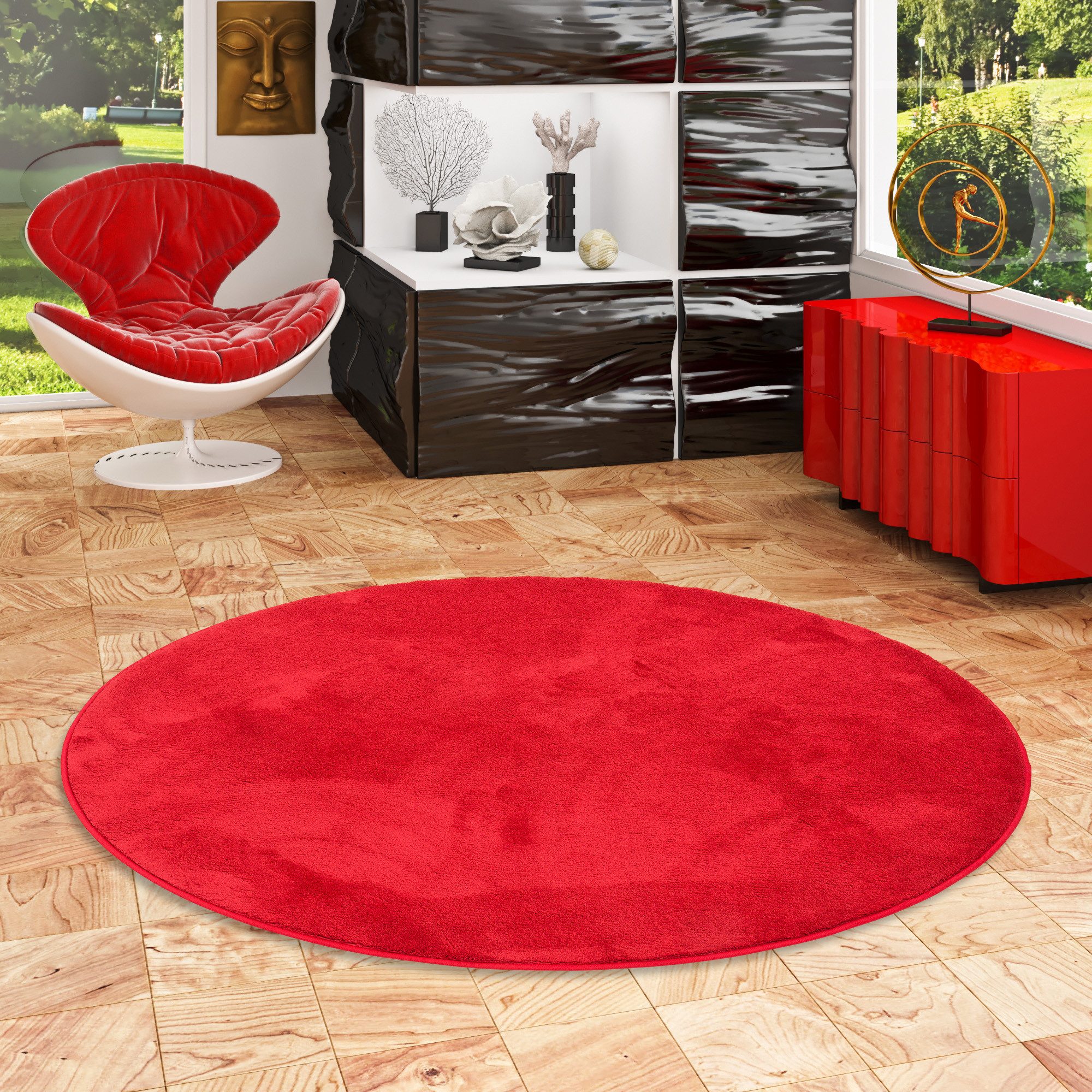 Snapstyle Hochflor-Teppich, Rund, Höhe: 20 mm günstig online kaufen