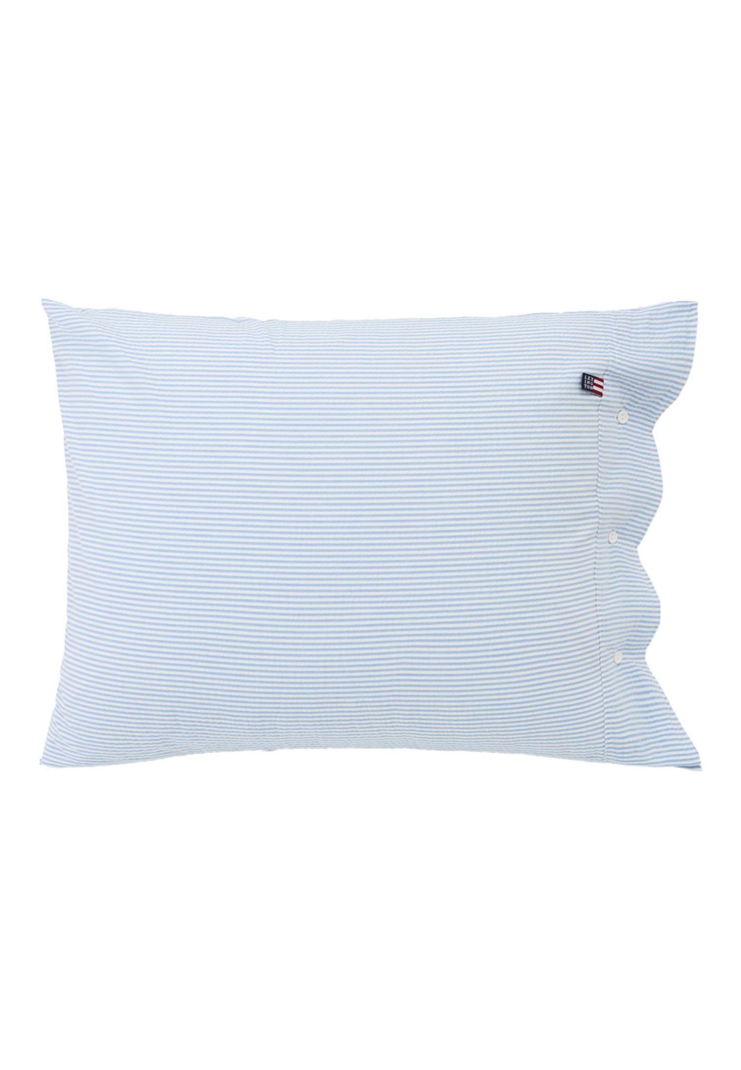 Kissenbezüge Blue/White Striped Cotton Seersucker, Lexington