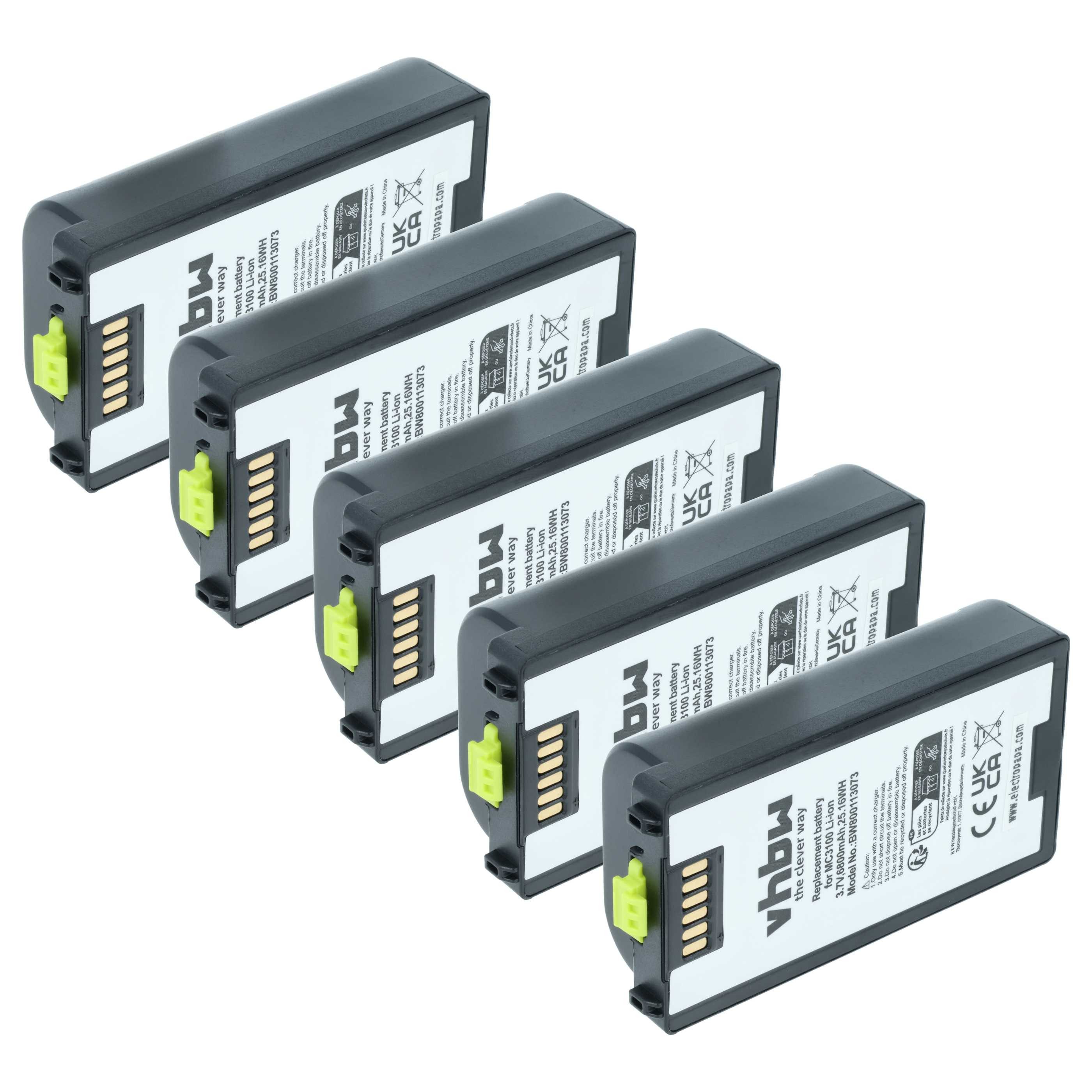 vhbw passend für Symbol MC3190-SL4H12E0U Barcode Scanner / Funkgerät (6800 Akku Akku Li-Ion 6800 mAh (3,7 V, 5 St), Leistungsfähige Austausch-Akkus für POS-Gerät, Wiederaufladbar, Jede