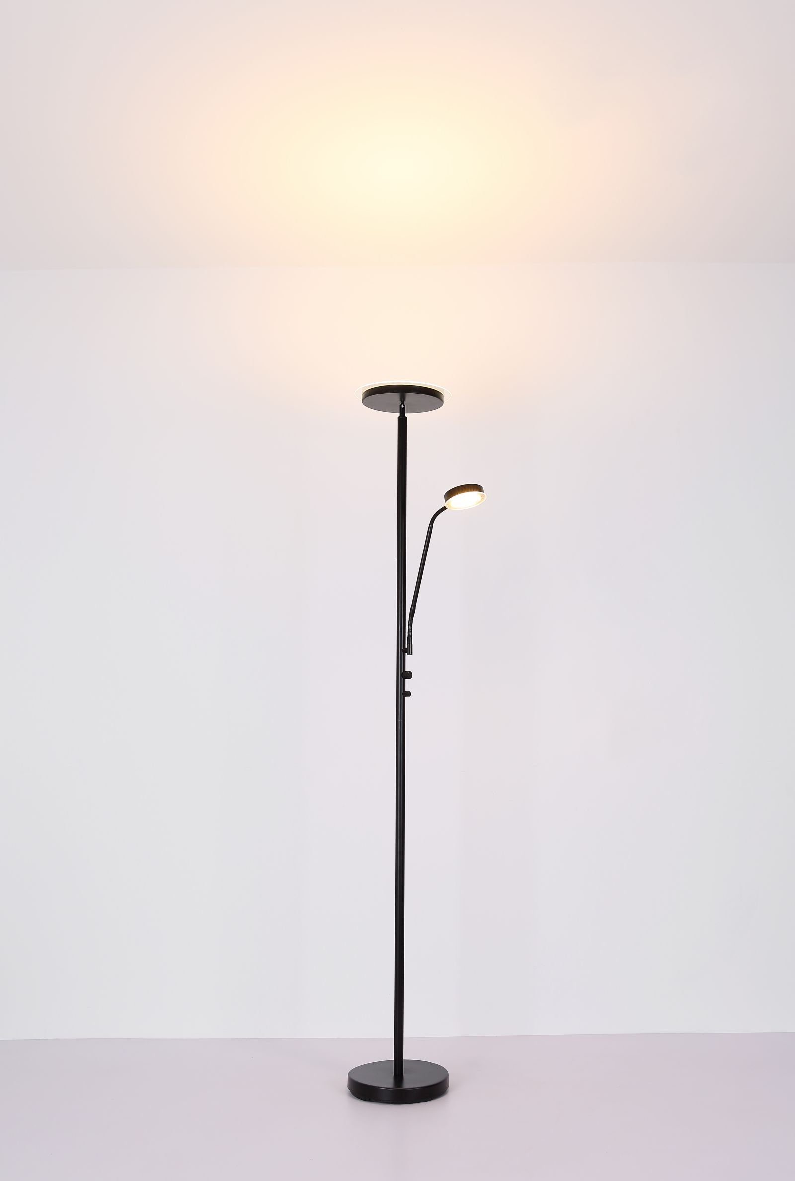 Globo Stehlampe Globo LED Stehleuchte Stehlampe schwarz Wohnzimmer Deckenfluter