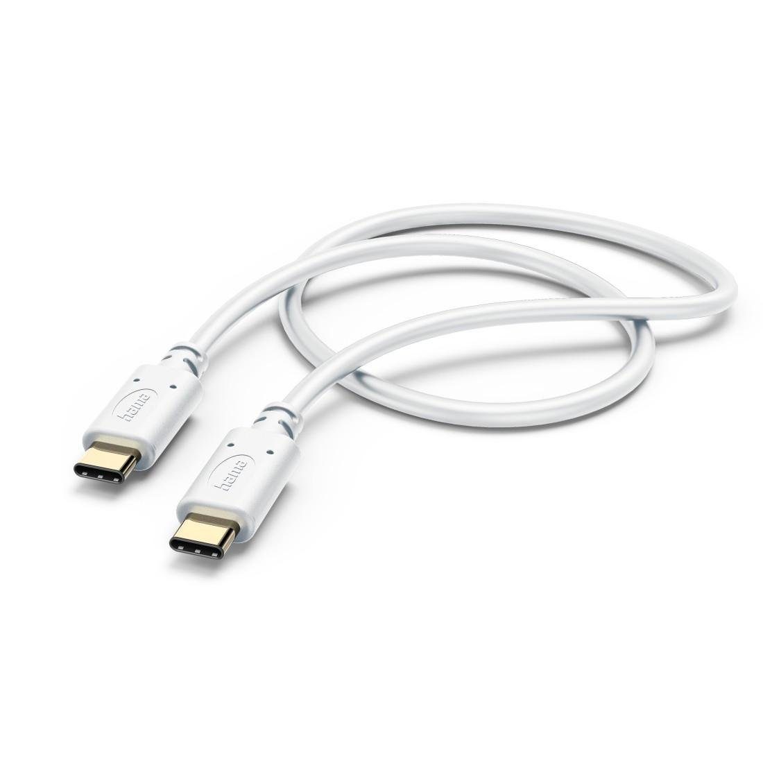 Hama Ladekabel, USB-C - USB-C, 1,5 m, Weiß USB-Kabel, USB-C, (150 cm)
