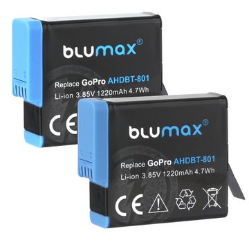 Blumax Set mit Lader für GoPro Hero 5/6/7/8 1220mAh 3,85V Kamera-Akku