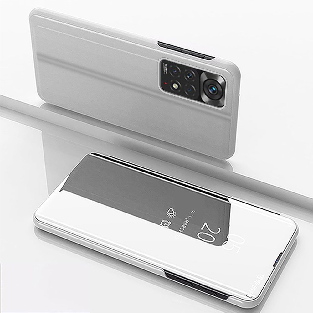 FITSU Handyhülle Spiegel Hülle für Xiaomi Redmi Note 11 Handytasche 6,43 Zoll, Schlanke Klapphülle, elegantes Flipcase, Handyhülle mit Standfunktion