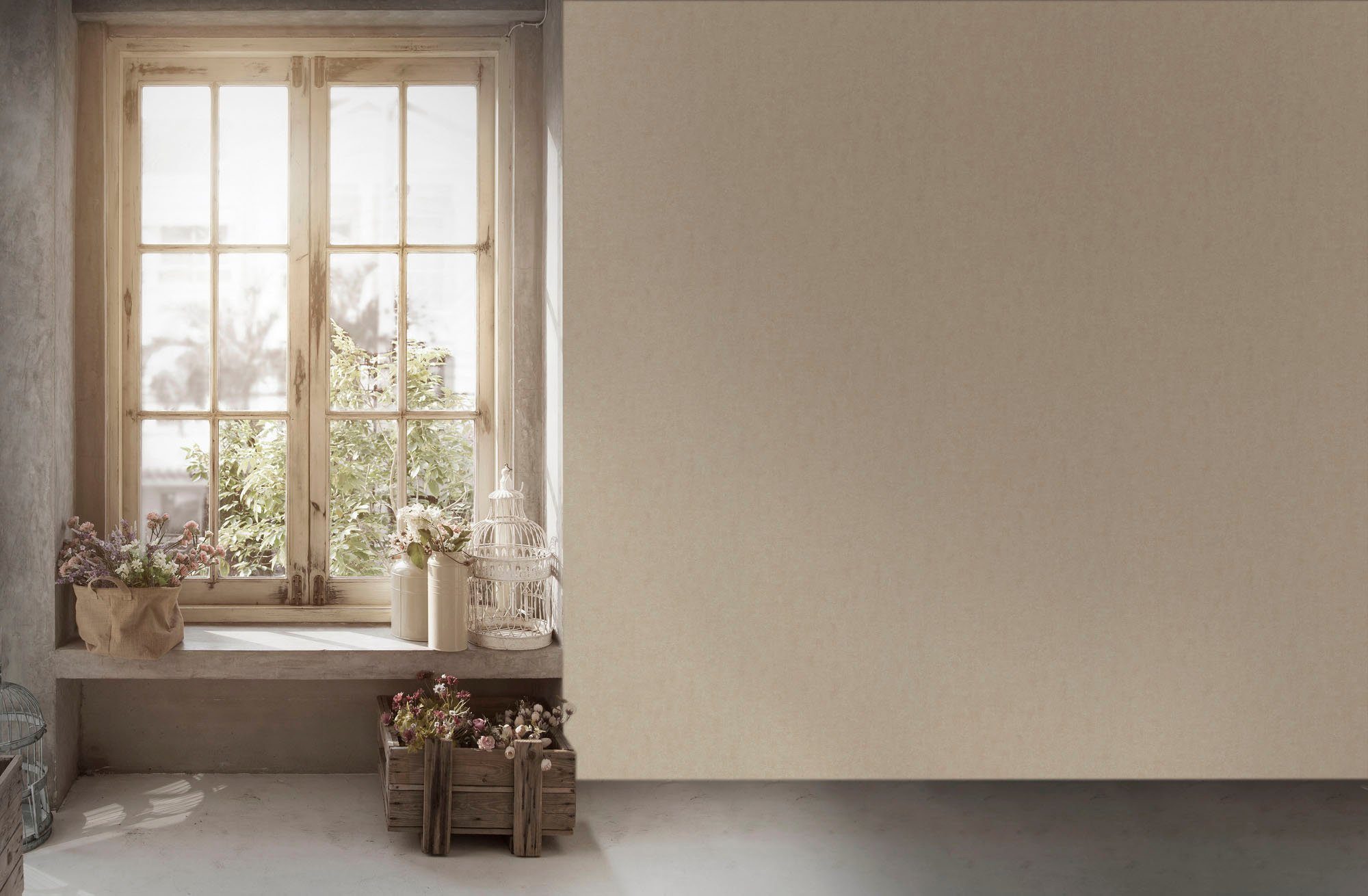 living walls Vliestapete My Home My Spa, leicht strukturiert, Steinoptik, urban, Motiv, Tapete Beton Tapeten Wohnzimmer Schlafzimmer Küche modern Design Optik