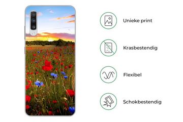 MuchoWow Handyhülle Blumen - Sonnenuntergang - Farben, Phone Case, Handyhülle Samsung Galaxy A70, Silikon, Schutzhülle