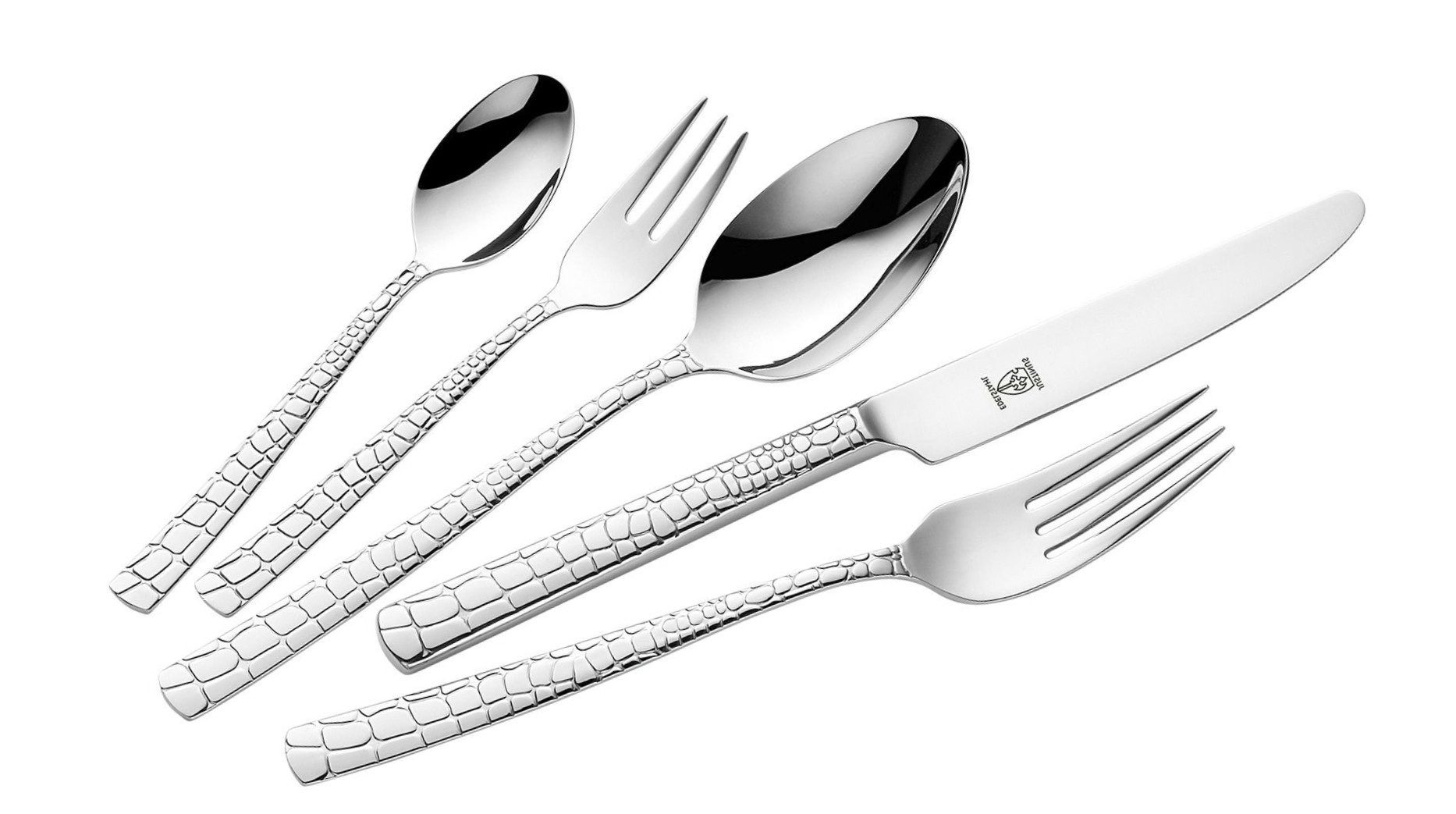JUSTUS Besteck-Set Brenger Justus & Co. Besteckset Croco 30-teilig Edelstahl 18 10 Silber