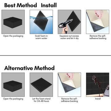 Bettizia Akustikplatte 24 Stück Akustikschaumstoff Akustikschaum Matten 30 x 30 x 5cm