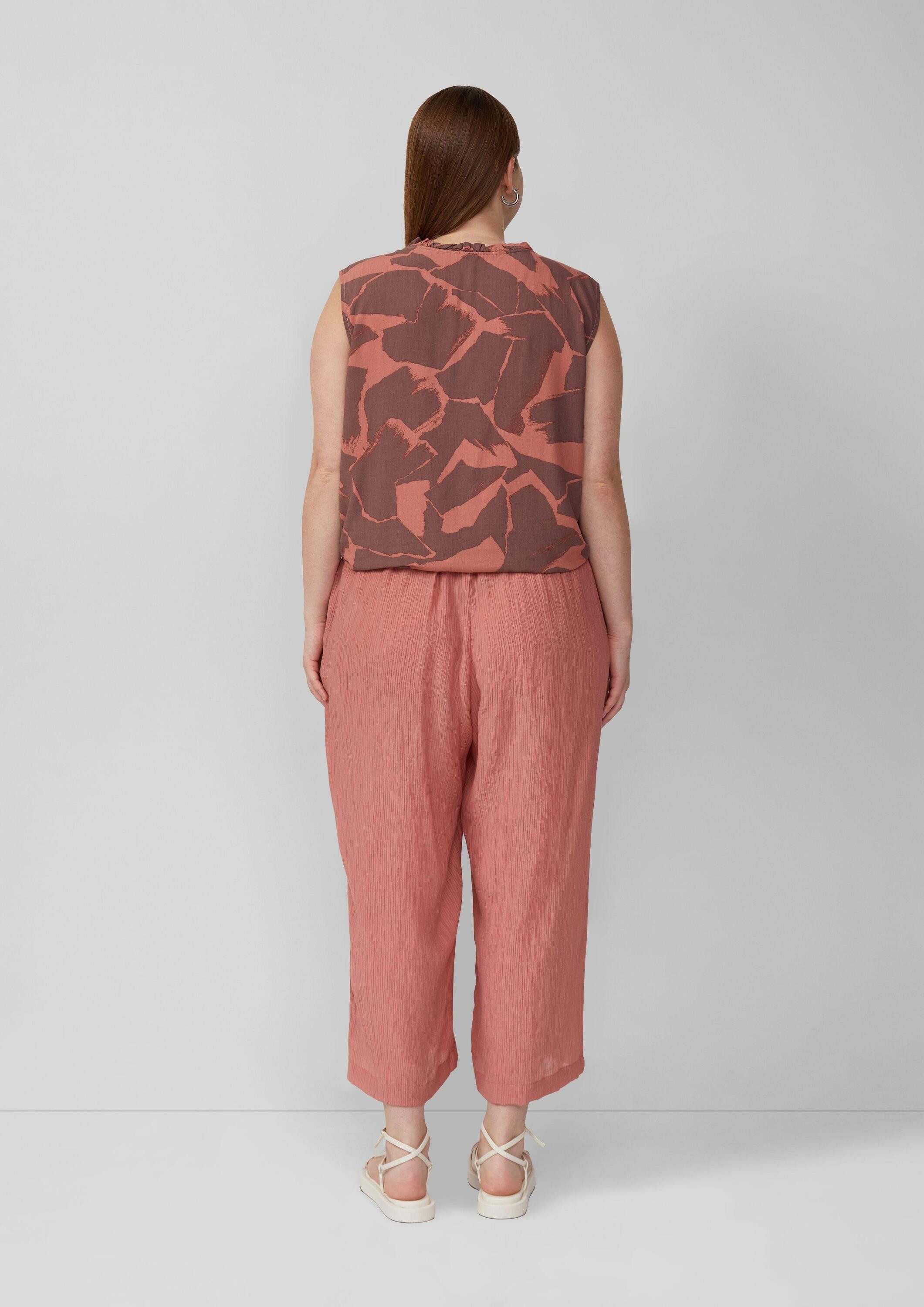 QS Blusentop Bluse Blusentop mit Rüschenkragen