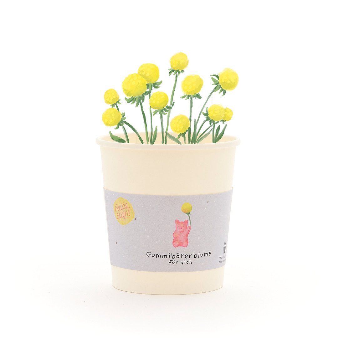 Anzuchttopf Gummibärenblumen-Anzuchtset als lustiges Geschenk, Geschenkidee