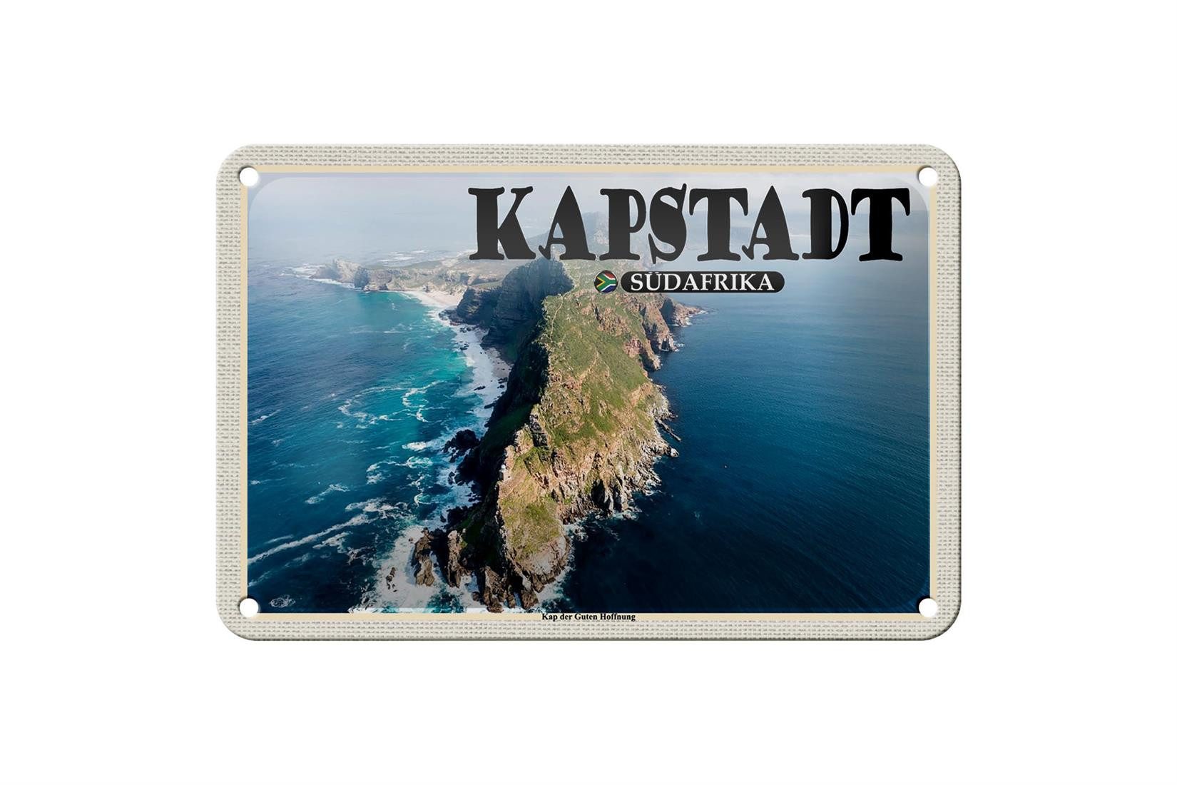 Metallschild Reise 18x12cm Kapstadt Südafrika Kap der Guten Hoffnung