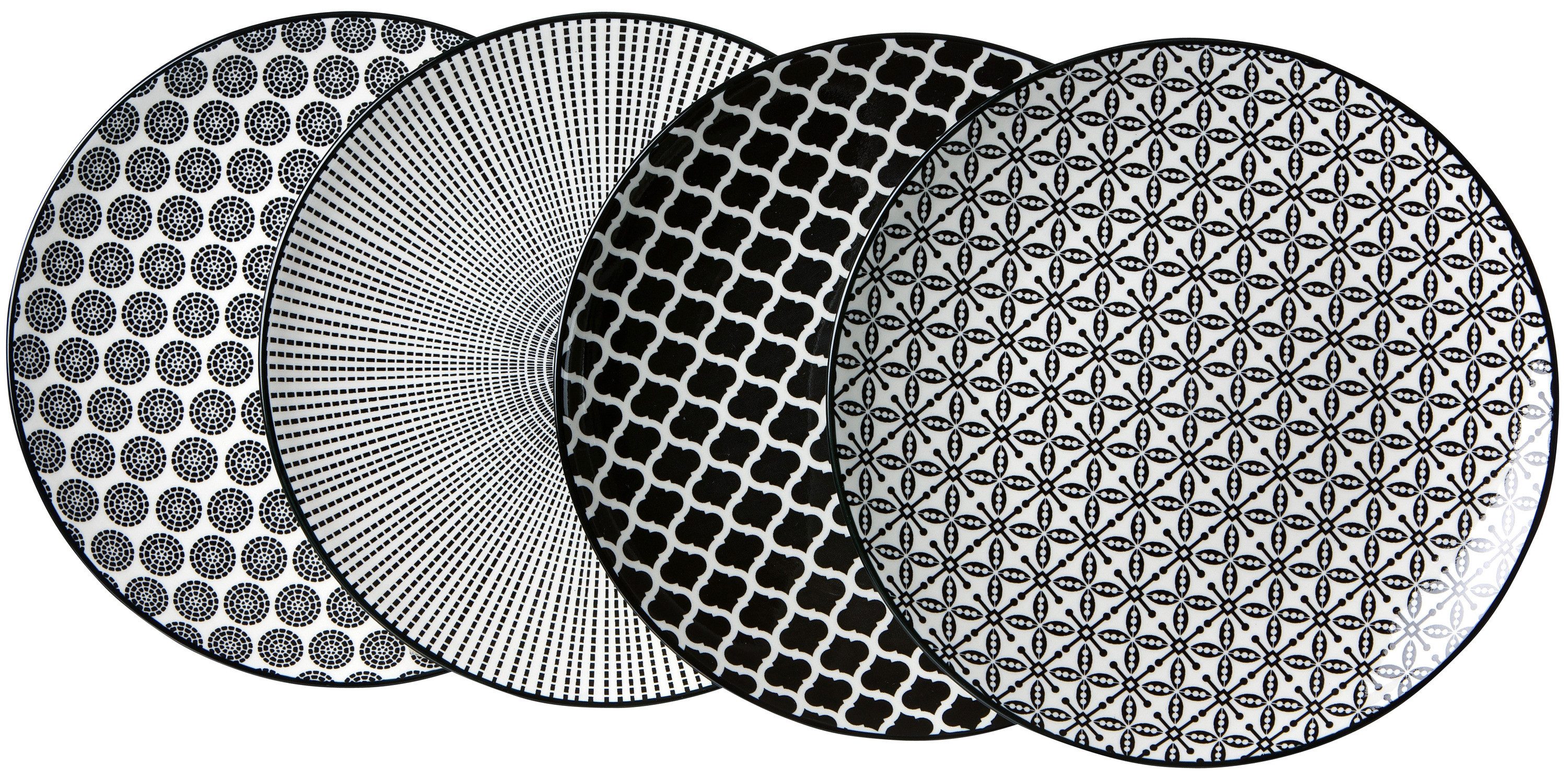 Ritzenhoff & Breker Frühstücksteller Takeo, (4 St), Teller Set, Porzellan, skandinavisch-schlichter Touch, Ø 21,5 cm