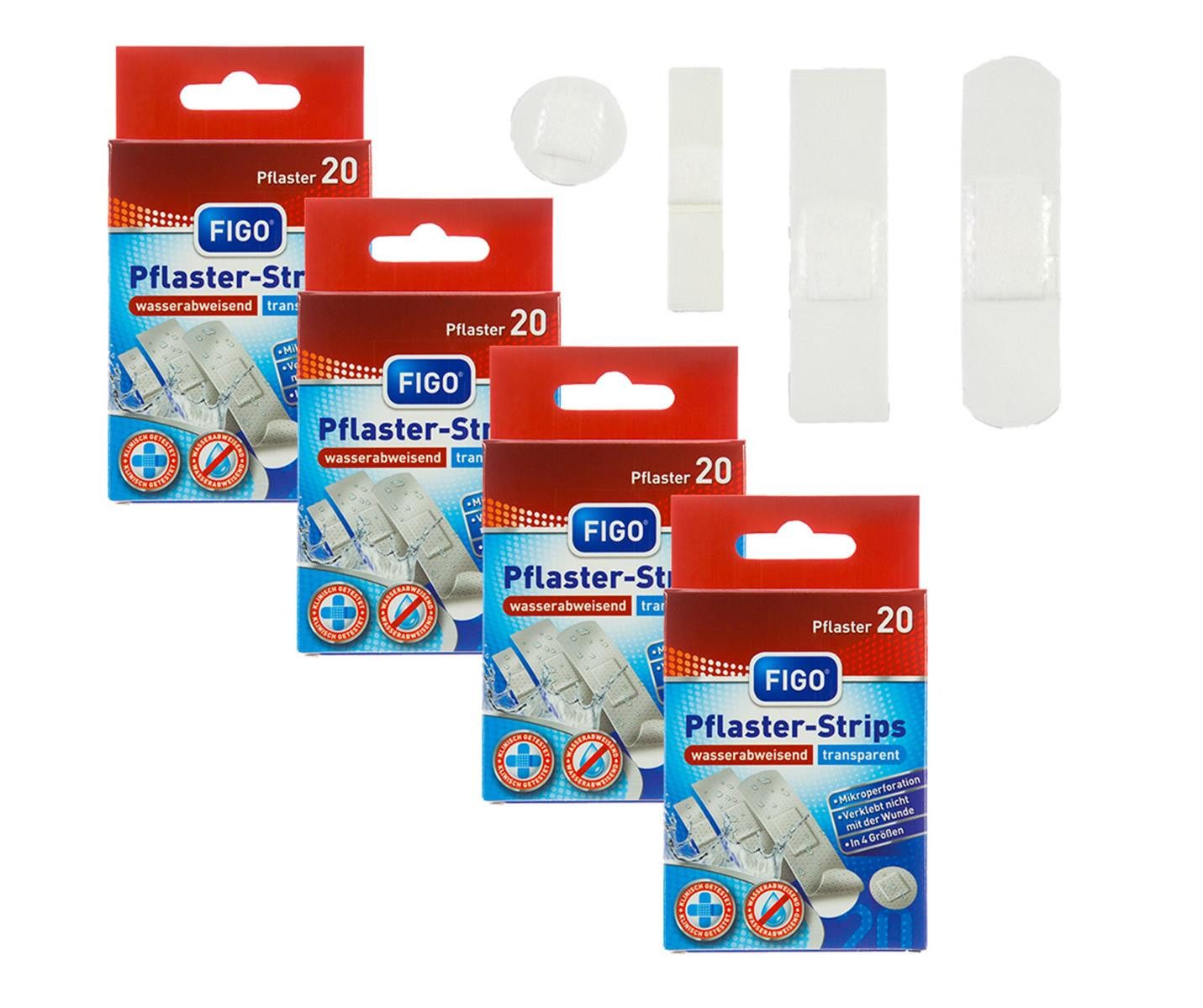 varivendo Wundpflaster Transparente Pflasterstrips 80 Stück – Wasserdicht (Set, 80 St., Pflaster-Strips), Pflaster Pflasterstrips Atmungsaktiv Wundpflaster latexfrei