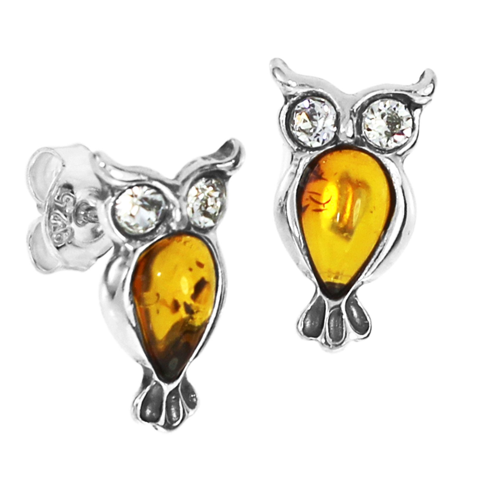 Paar Ohrstecker Ostsee-Schmuck Ohrstecker Eule Ohrstecker Eule