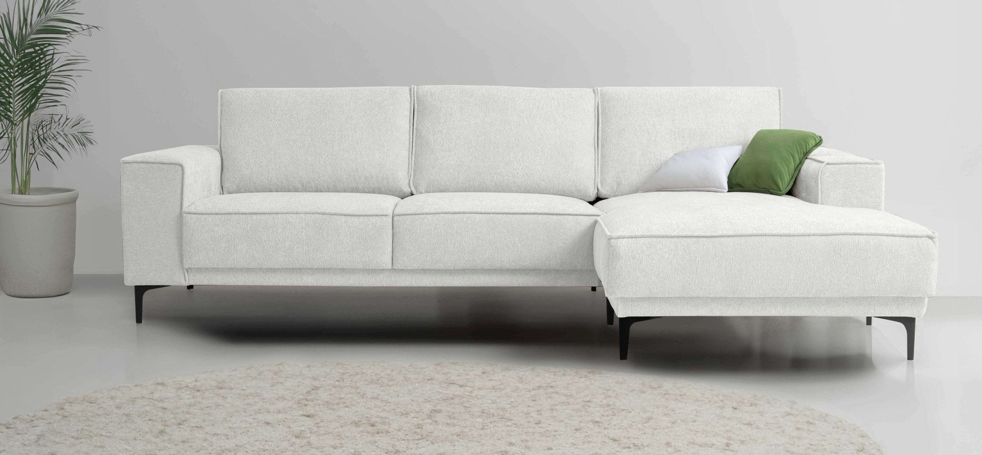 OTTO home Ecksofa "Polsterecke Oland, Struktur, Flachgewebe, Luxus-Microfas günstig online kaufen