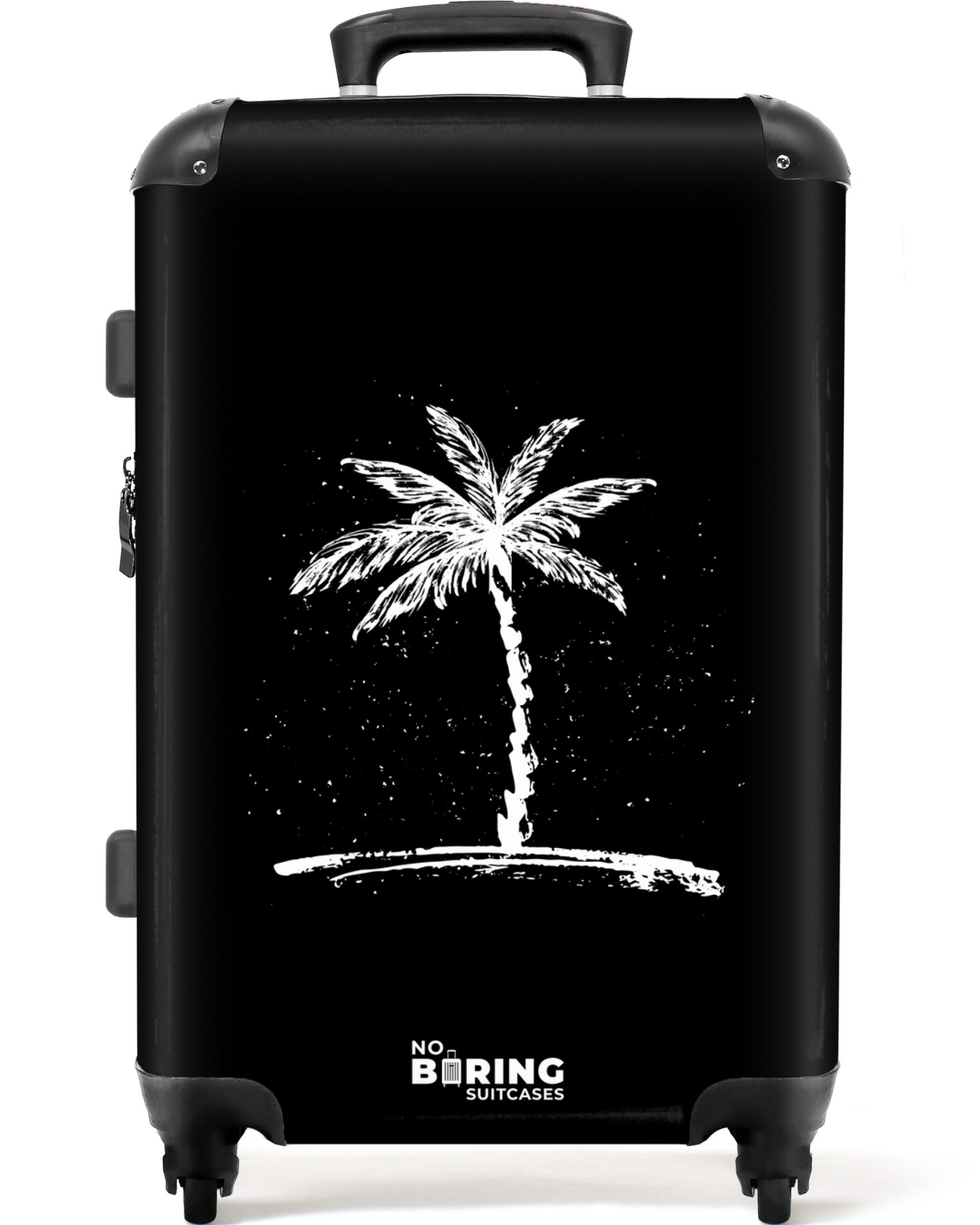 NoBoringSuitcases.com© Hartschalen-Trolley Schwarze und weiße Palme günstig online kaufen