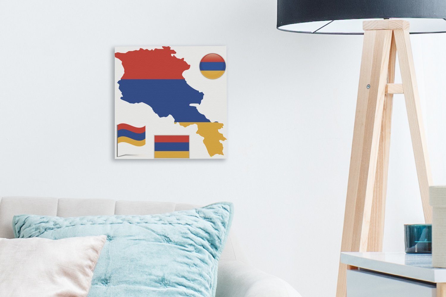 OneMillionCanvasses® Schlafzimmer Flagge, Leinwand und Eine Wohnzimmer (1 von Illustration St), Leinwandbild für Armenien Bilder seiner