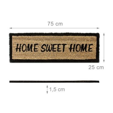 Fußmatte Fußmatte HOME SWEET HOME, relaxdays, Höhe: 15 mm