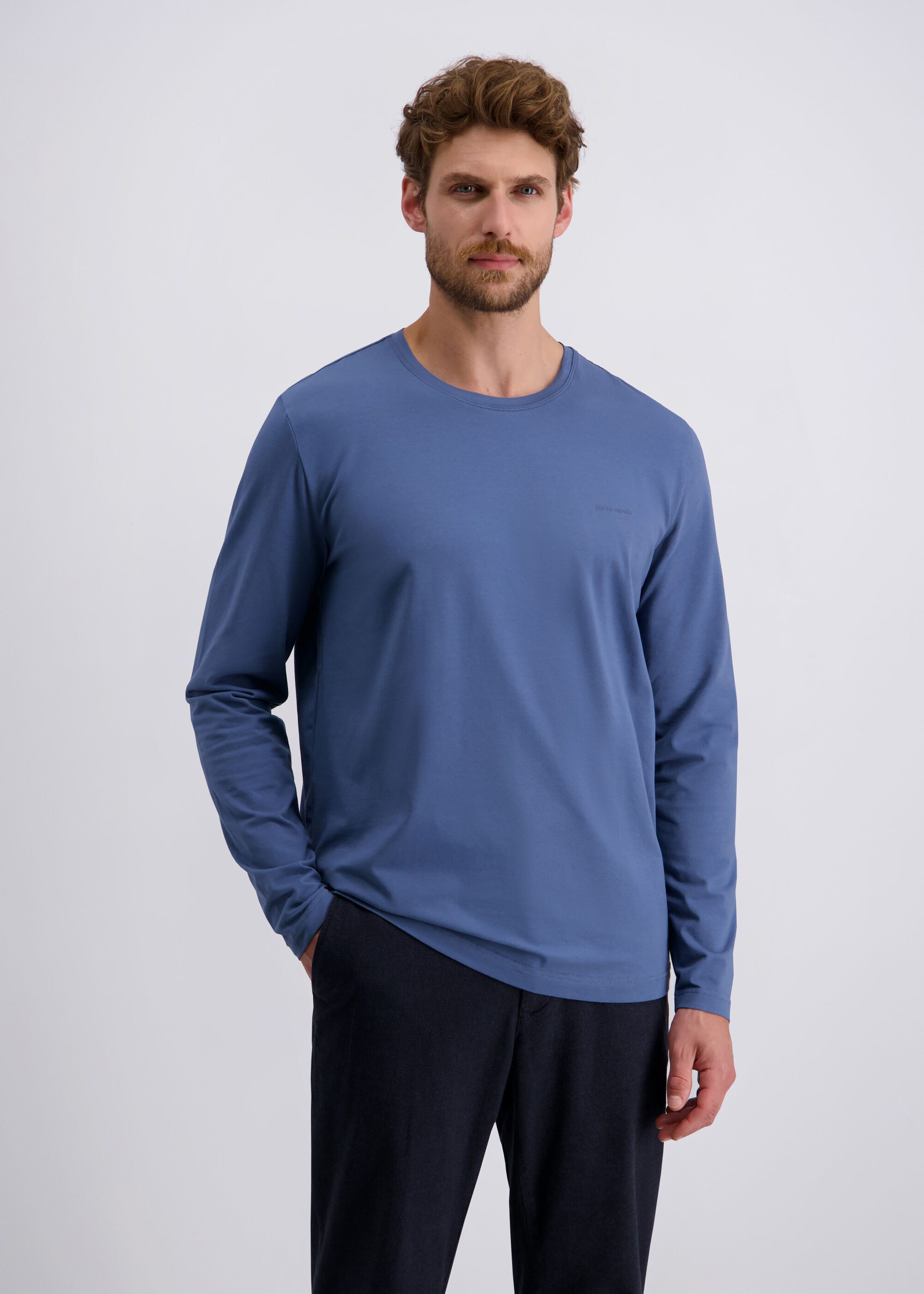 Pierre Cardin Langarmshirt (1-tlg) mit Rundhalsausschnitt günstig online kaufen