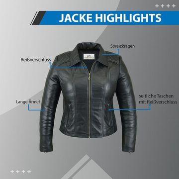 German Wear Lederjacke Trend428J Damen Lederjacke echtleder Jacke aus Lamm Nappa Leder Schwarz