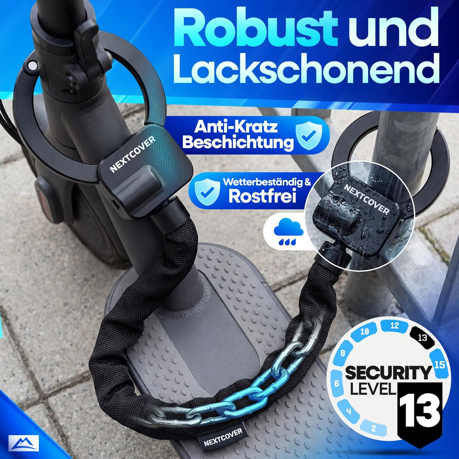 Nextcover Kettenschloss NEXTCOVER® E-Scooter Schloss [Steel-Secure-Technologie] – Bild 4 von 5