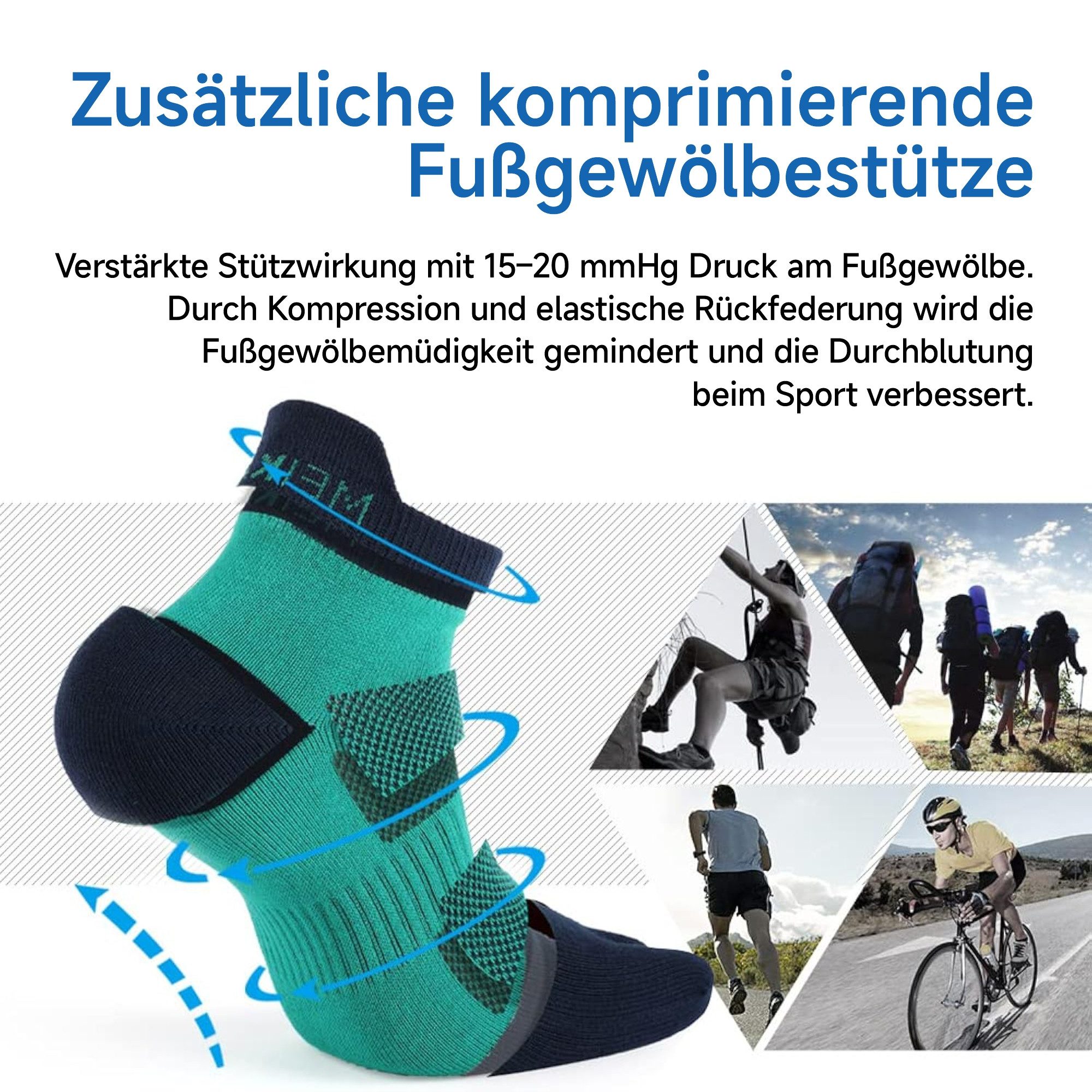 MEIKAN Zehensocken 3 Paar Fünf Finger Socken, Sportsocken für Damen & Herren (Packung, 3-Paar) Ideal für Joggen, Radfahren, Laufen, Marathon, Wandern und den Al – Bild 5 von 5