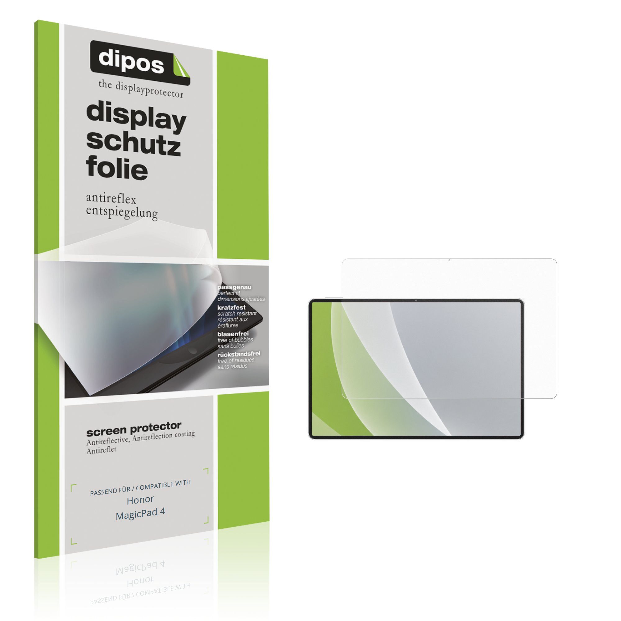 dipos Displayschutzfolie Schutzfolie für Honor MagicPad 4, 2 Stück, Displayschutz Schutz Folie Made in Germany