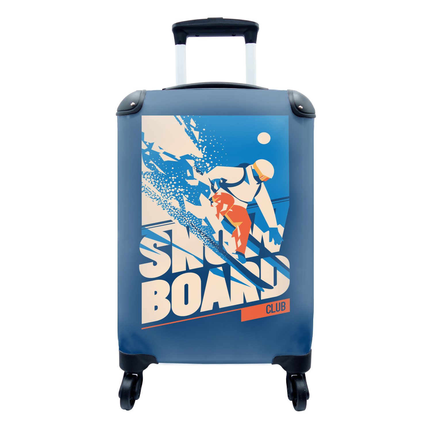 MuchoWow Handgepäckkoffer Sport - 'Snowboardclub' - Sprichwörter - Zitate, 4 Rollen, Reisetasche mit rollen, Handgepäck für Ferien, Trolley, Reisekoffer