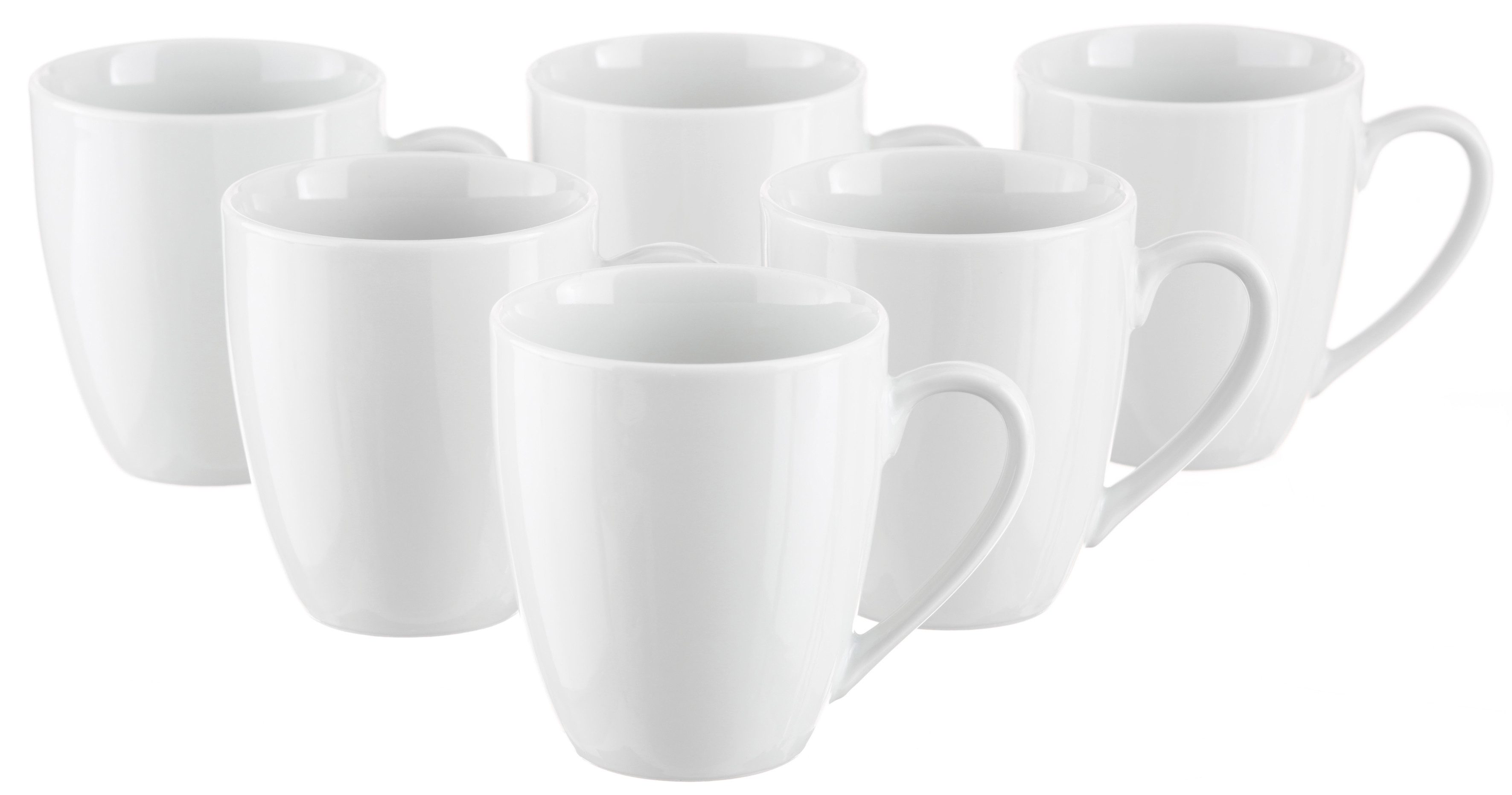 OTTO home Becher Alff, 6-tlg., Porzellan, Kaffeebecher, Geschirr-Set, harmonische, trendige Coupeform, 6-teilig