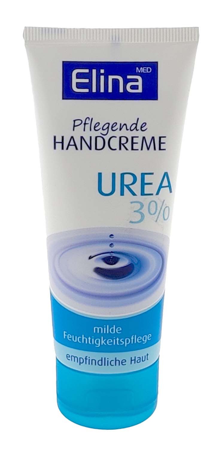 Elina Med Handcreme Handcreme Urea 3% Sensitive 75ml Feuchtigkeitspflege Tube Tube, 1-tlg., Handcreme Handpflege empfindliche Haut Cremecreme Urea sensitiv Tube f