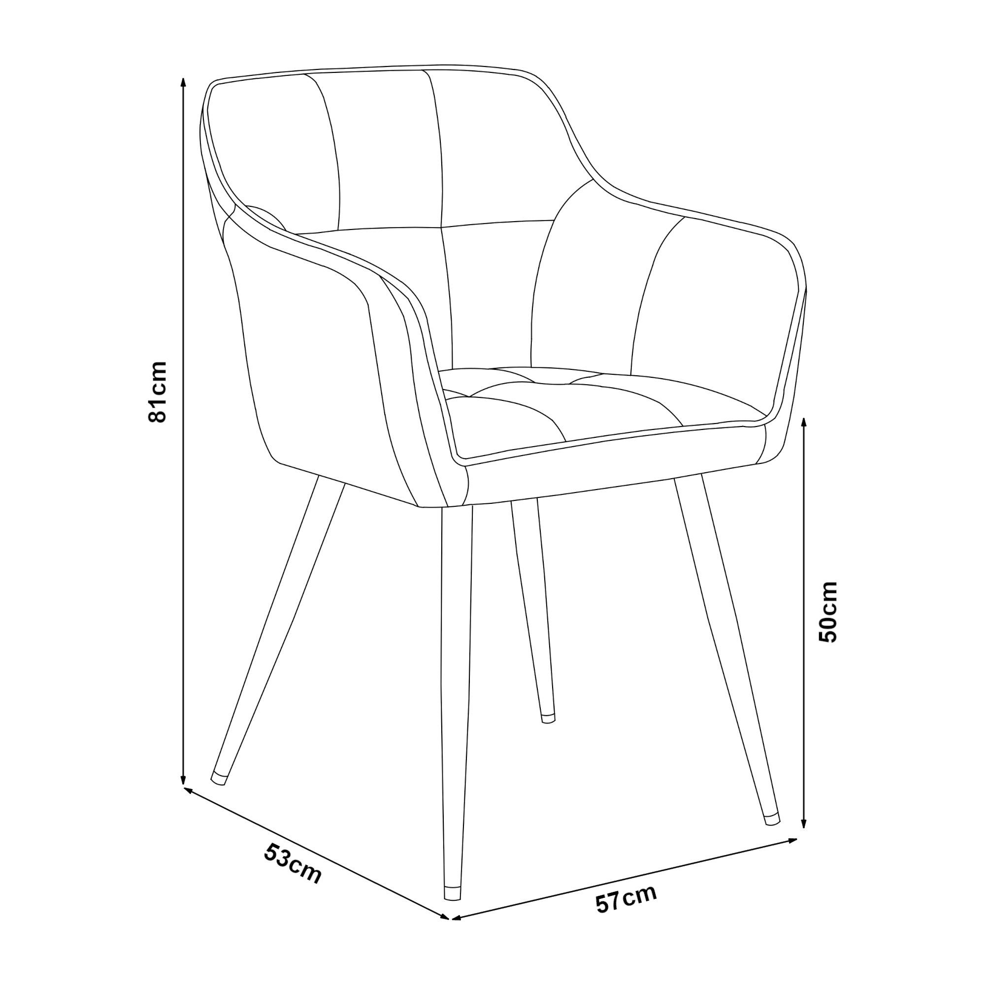 en.casa Esszimmerstuhl, »Birmingham« gepolstert 81x57x53 cm günstig online kaufen