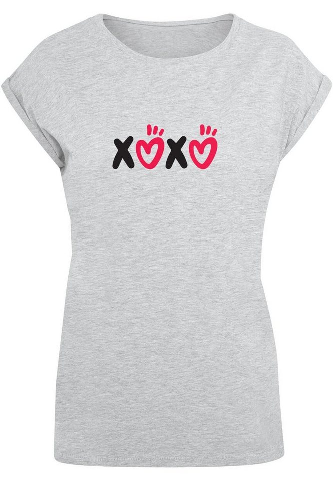 Merchcode T-Shirt Damen Ladies Valentines Day - XOXO Extended Shoulder Tee ( 1-tlg) | T-Shirts