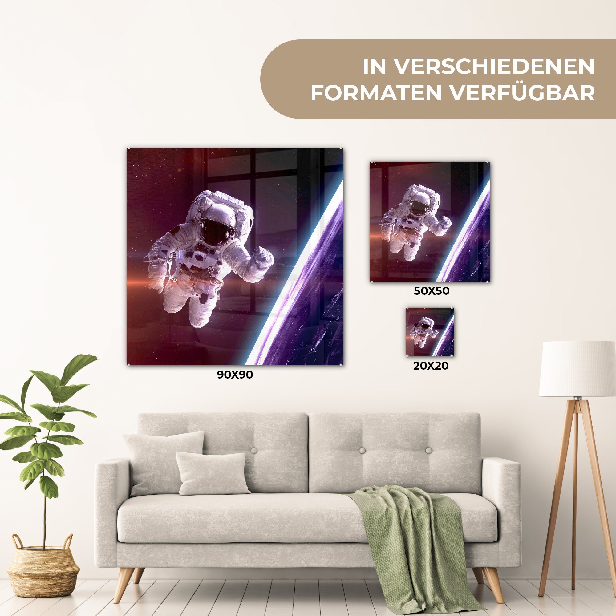 - Erde - Glas MuchoWow - auf (1 Kinder, Wandbild St), Glasbilder - Bilder - - Kinder NASA Jungen - - auf Glas Acrylglasbild Foto Wanddekoration Weltraum