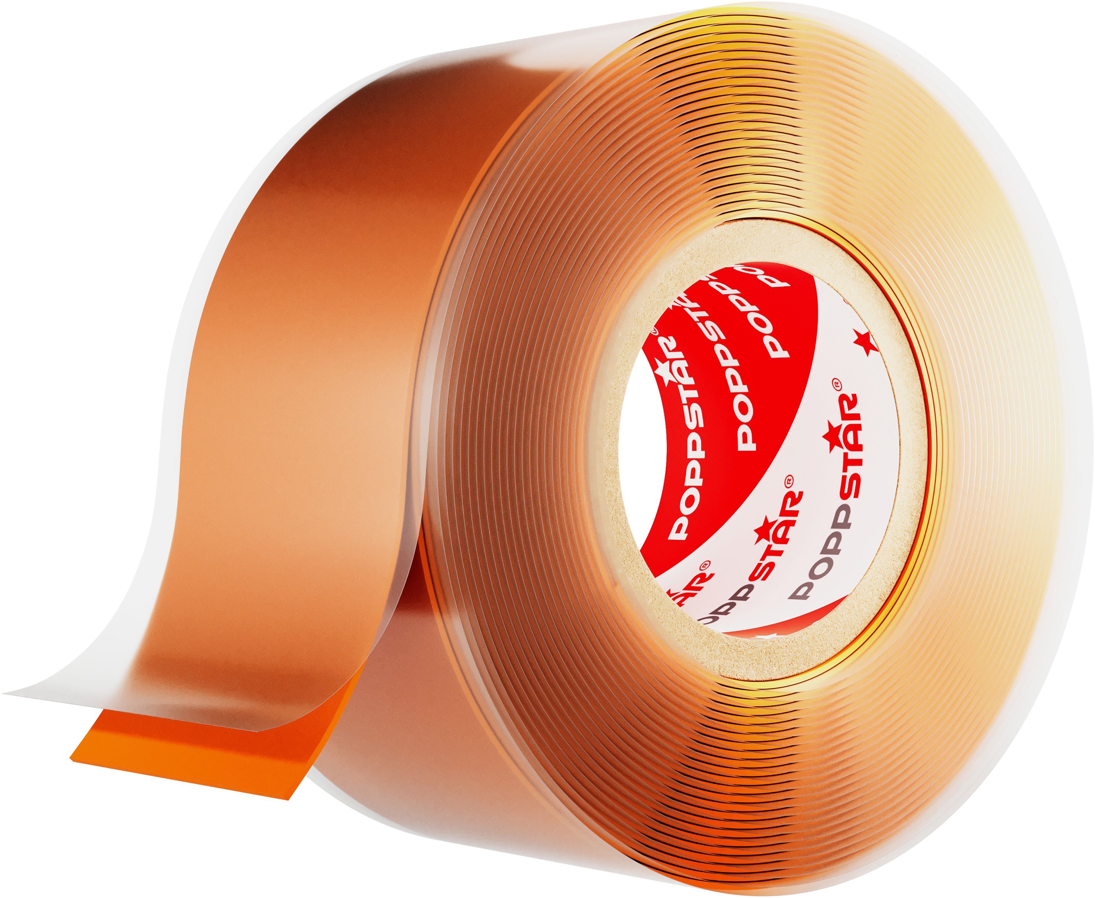 Poppstar Dichtband Selbstverschweißendes Silikonband (zum Reparieren, Isolieren und Abdichten, 1-St., (Strom, Wasser, Luft) zum Umwickeln von Rohren, Kabeln, Schläuchen uvm. Orange