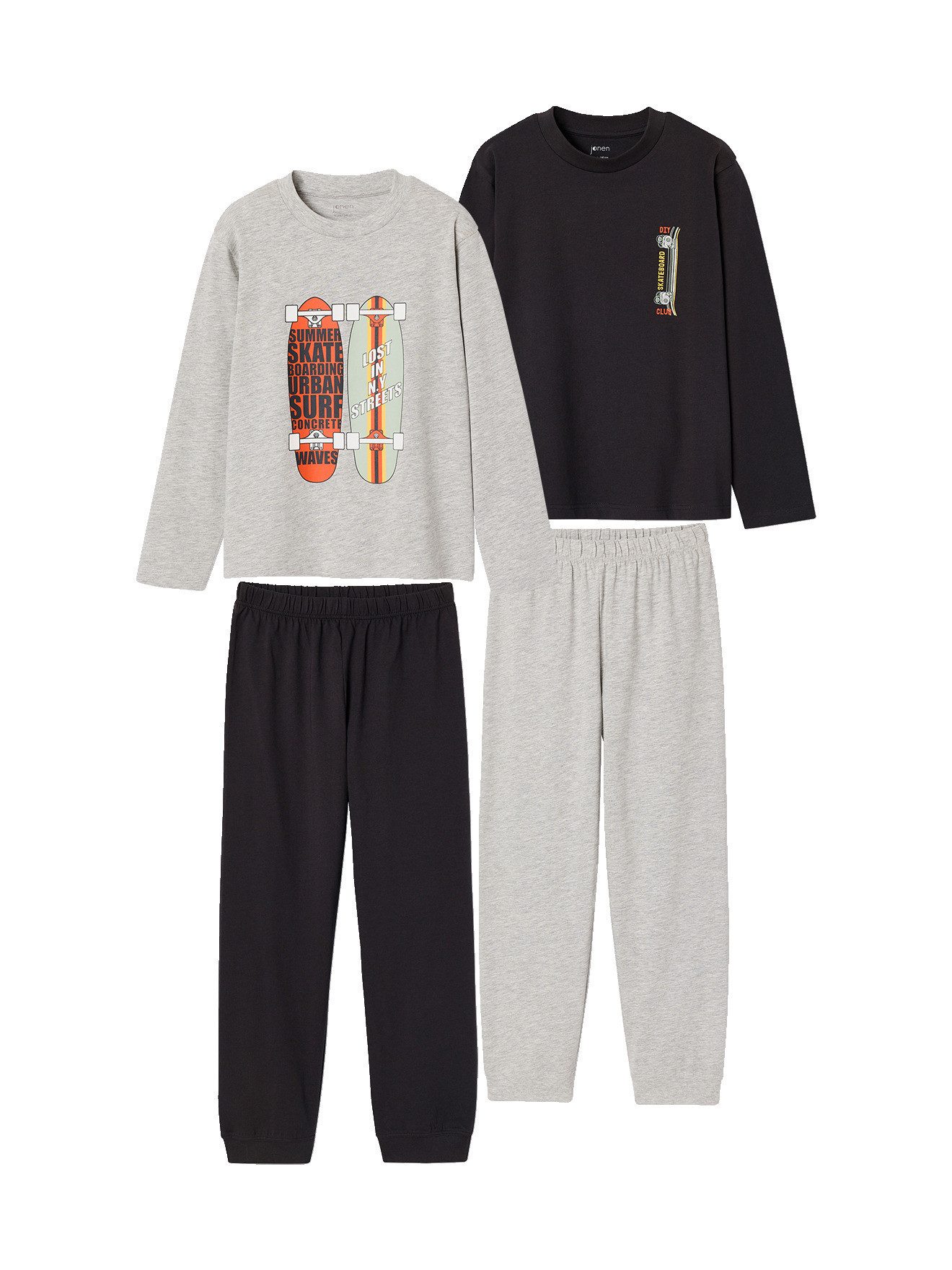 jonen Schlafanzug Jungen Schlafanzüge mit Skater-Print 2er-Pack