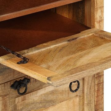furnicato Schuhregal Schuhschrank mit 4 Fächern und Schublade Massivholz Mango
