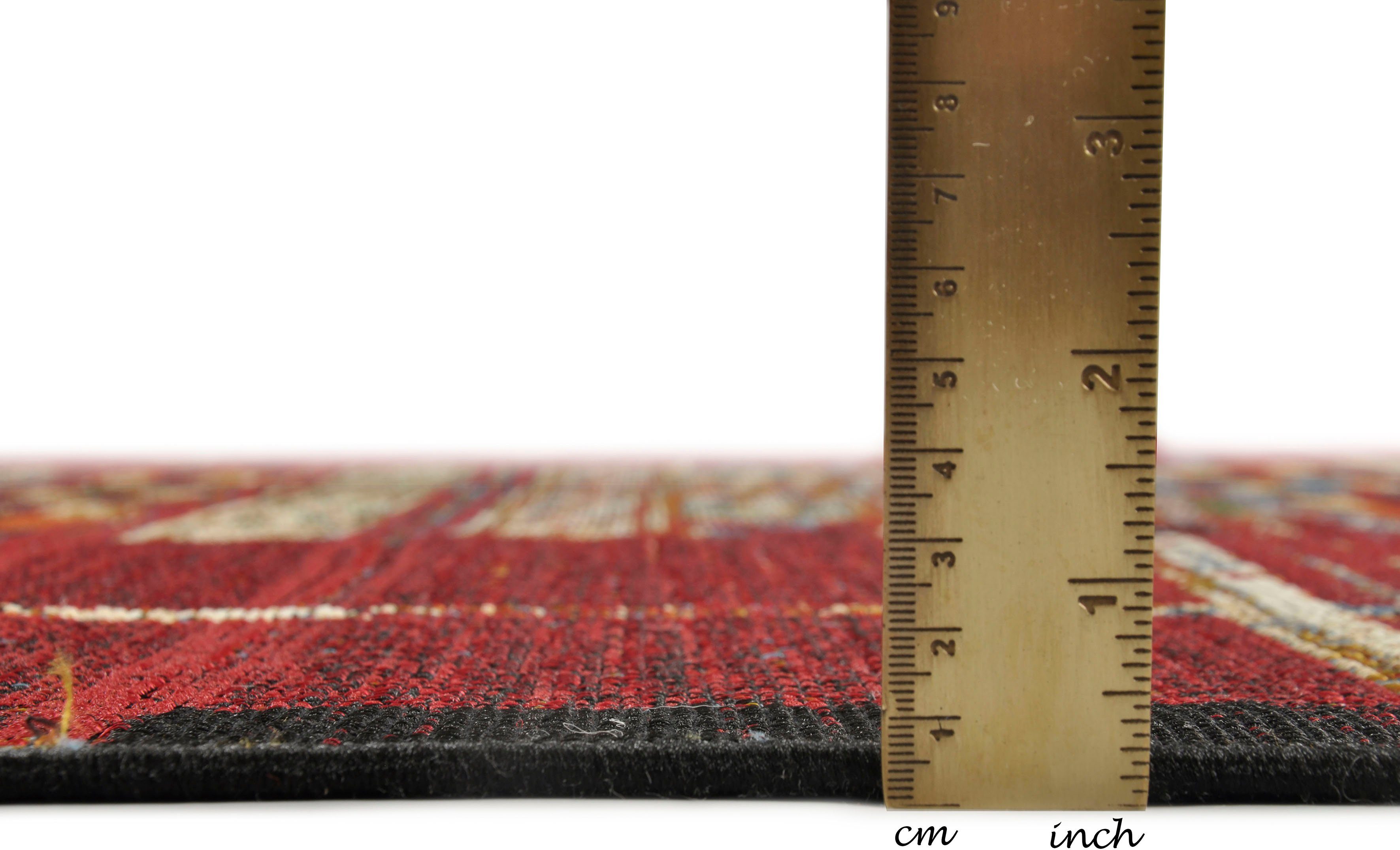 Höhe: Falcone, rot Flachgewebe, Outdoor-Africa In- Style, mm, und 5 rechteckig, Teppich Gino Ethno Outdoor 38, geeignet