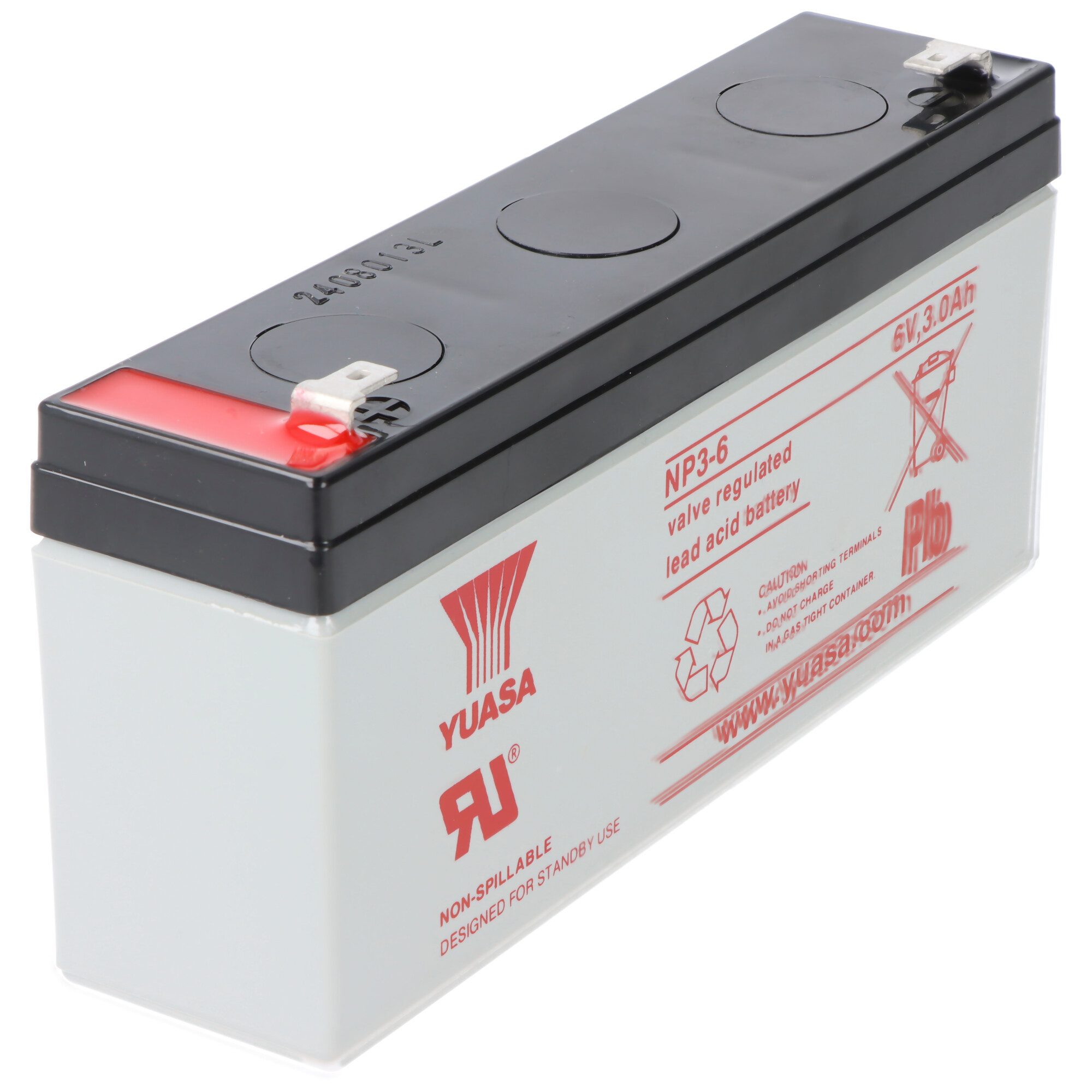 Yuasa Yuasa NP3-6 Akku Blei PB 6 Volt 3Ah Faston 4,8mm Akku 3000 mAh (6,0 V)