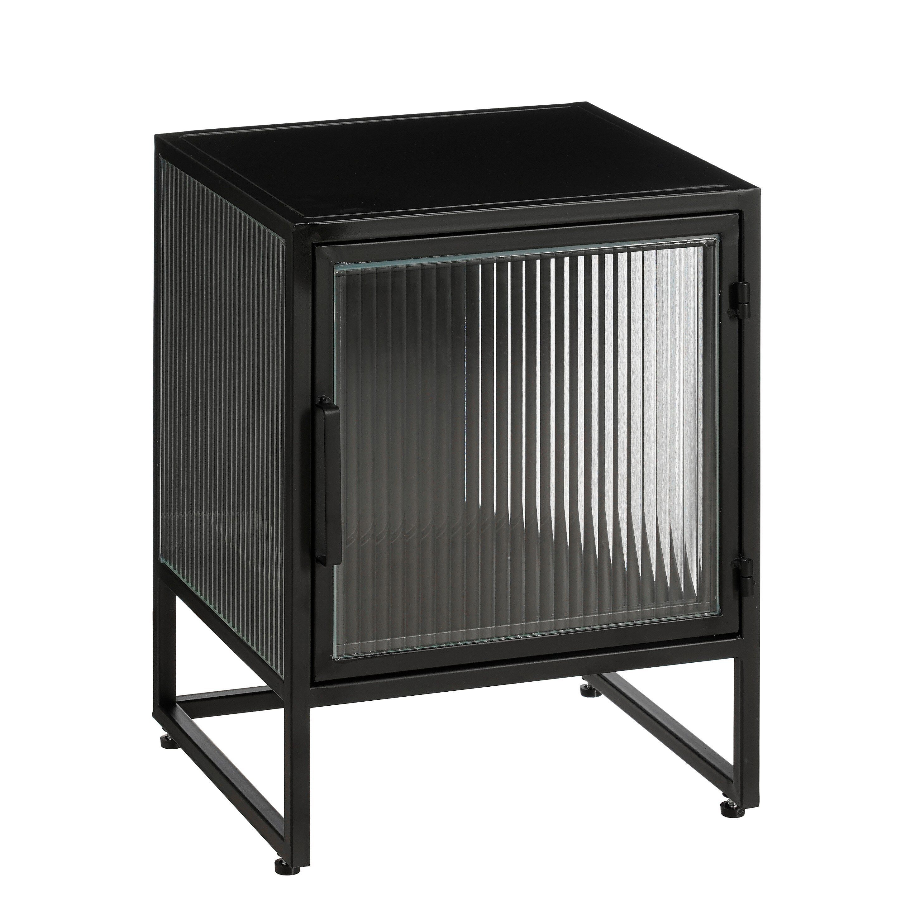Mica Decorations Nachtschrank Mica Decorations Clifton Schrank schwarz - l38xb35xh50cm